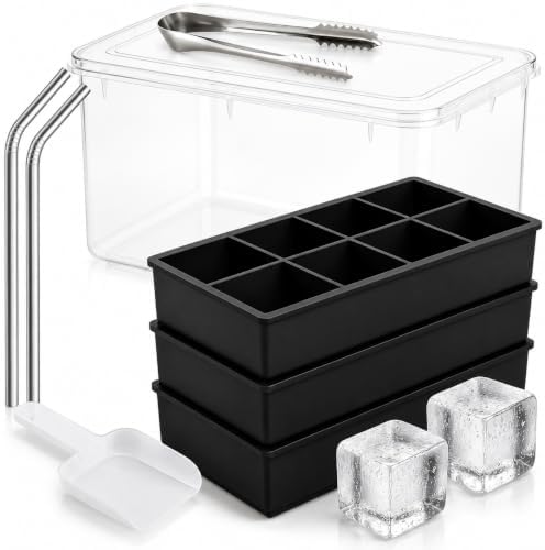 2in Silicone Ice Cube Tray - Ice Cube Molds for 8 Large Ice Cubes