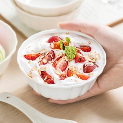 HOMBENE Ceramic Soup Serving Bowls for Kitchen, 6.4 Inch, Set of 4