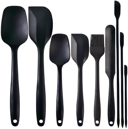 Silicone Spatula Set 9Pcs, Heat Resistant 572°F, Food-Grade Silicone