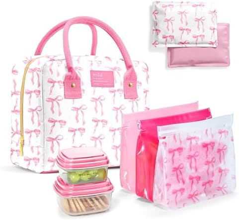 Fit & Fresh Bloomington Lunch Bag, 2 Containers, Pink Bows