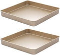 11-Inch Square Baking Pan Set, 1.4-Inch Deep Nonstick Carbon Steel