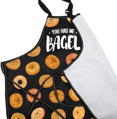 VAMSII Bagel Lover Gift You Had Me At Bagels Apron With Pockets Bagel