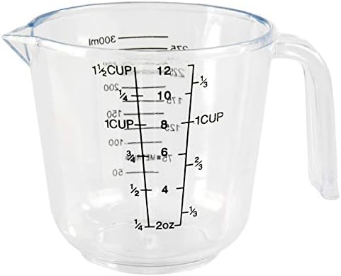 HOME-X Big Number Clear Plastic Measuring Cup with Handle and Pour