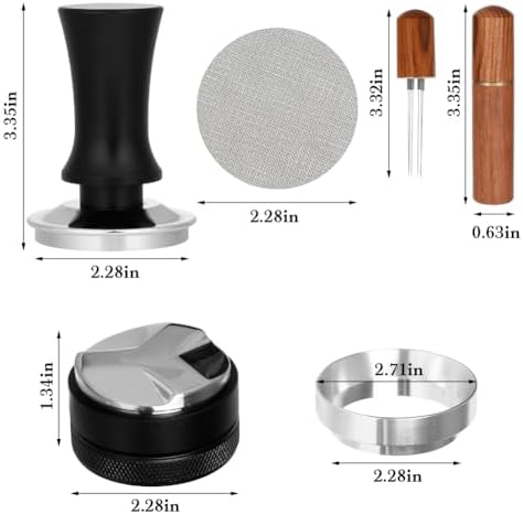 Adjustable Depth Espresso Tamper Set: 58mm Spring Loaded Espresso