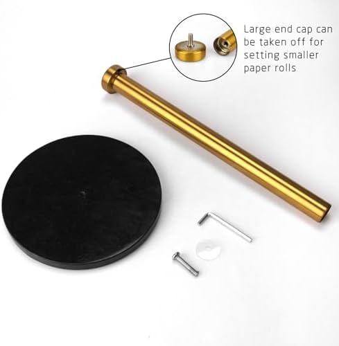 Paper Towel Holder, Brushed Gold, 7 Inch Black Marble Base