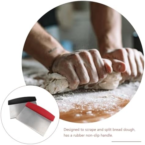 PRETYZOOM Stainless Steel Dough Scraper with Measuring Scale 2-Piece