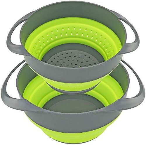 Collapsible Strainer and Bowl Set – Space-Saving Kitchen Colander Pack
