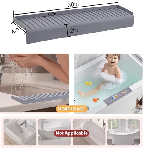 Silicone Sink Edge Protector, 4" x 30" for Kitchen & Bathroom