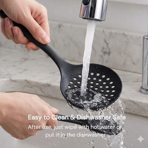 Skimmer Slotted Spoon 2PC Set, Heat Resistant 600 °F Slotted ladle