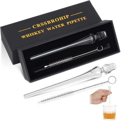Whiskey Glass Water Pipette,Precision Whisky Dilution Tool,Glass