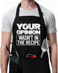 Rosoz Funny BBQ Black Chef Aprons for Men Adjustable Kitchen Cooking