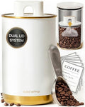 STYLED SETTINGS Vacuum Coffee Canister with Airtight Lid, White and
