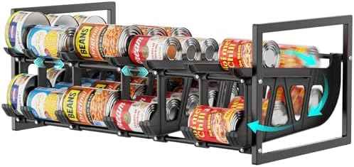 iSPECLE Can Organizer for Pantry - Auto-Rolling, Expands to Hold 60 Cans