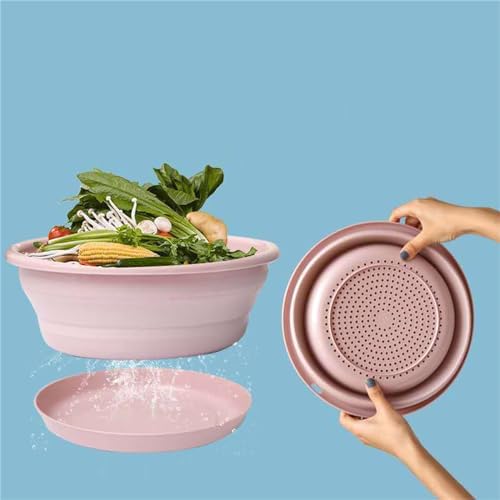 Drain Basket Multi-Function Collapsible Colander Round Silicone