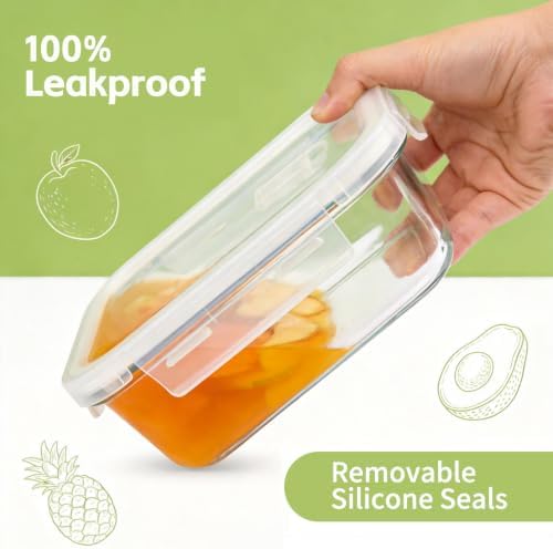 Extra Large Glass Storage Containers with Lids, 4 Pack