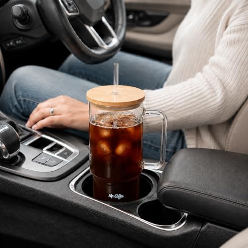 Mr. Coffee Crafted Calm 34 oz Borosilicate Glass Tumbler with Handle