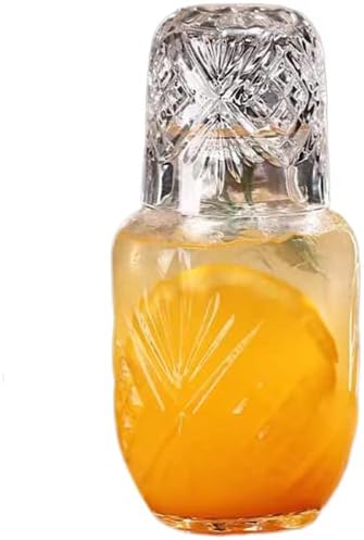 Bedside Water Carafe and Glass Set, Mfacoy 17 OZ Glasses Pitcher &