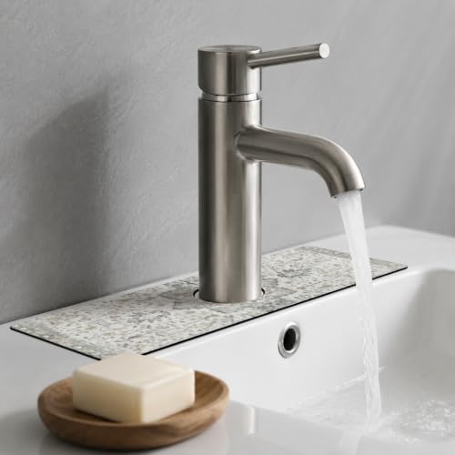 Boho Kitchen Sink Splash Guard Faucet Mat,Vintage Grey Modern