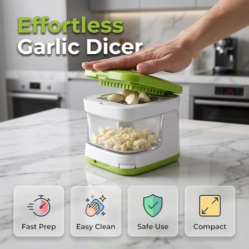 Mini Garlic Chopper and Press with Container (1 Pcs)