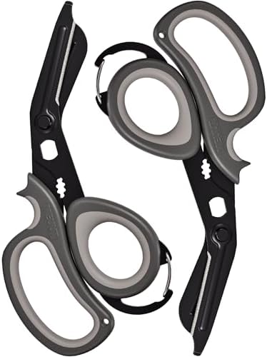 MEUUT All Purpose Scissors 2 Packs with Carabiner for Kitchen Outdoor