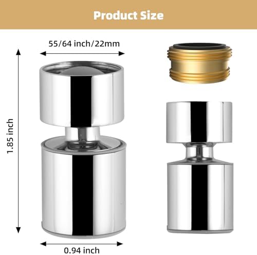 Hibbent 2-Mode Faucet Aerator, Chrome