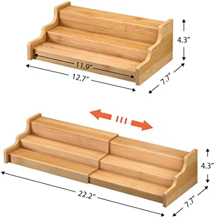 Spice Rack Cabinet Organizer, 3 Tier Bamboo