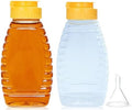 2 Pack Empty Plastic Honey Bottles with Funnel, 180ml Squeeze Honey