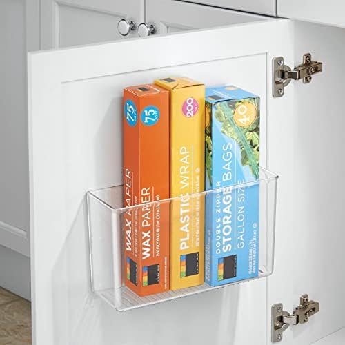 mDesign Plastic Adhesive Mount Storage Organizer Container for Kitchen