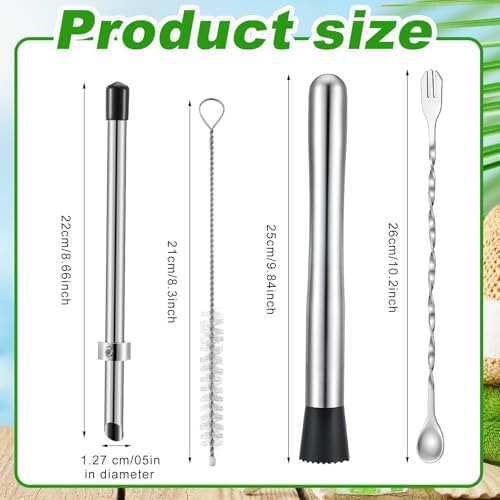 Honeydak 5 Pcs Straw Hole Puncher Muddler Set
