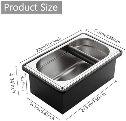 Espresso Knock Box Stainless Steel Large Coffee Puck Container