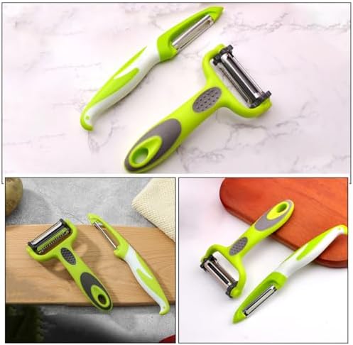 2pcs Stainless Steel Potato Peeler Set for Julienne Slicing