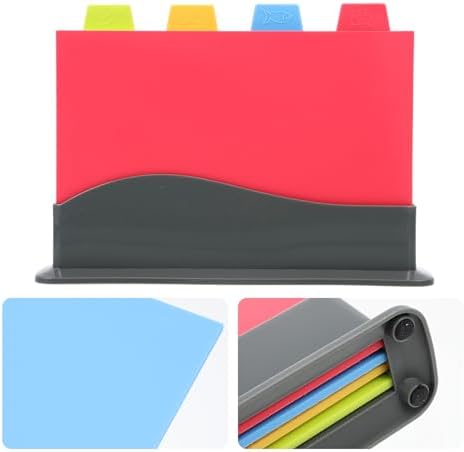 4pcs Plastic Cutting Board Set, Color-Coded Chopping Boards for Meat