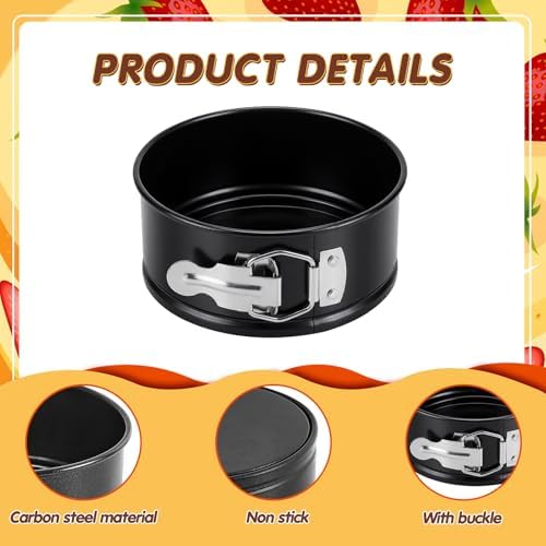 Sunnyray 8 Pcs 4 Inch Springform Pans Mini Cheesecake, Black