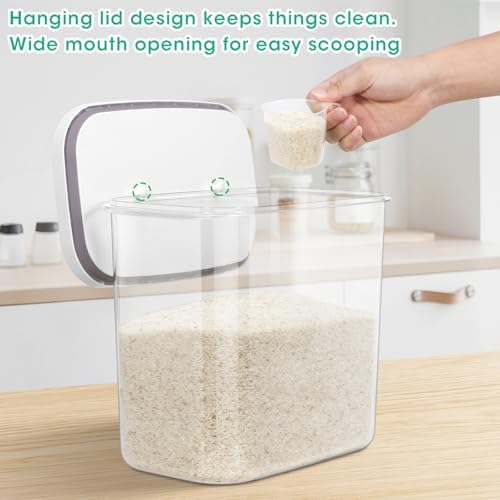 Large Rice Storage Container 20 - 25 Lbs, Airtight Dry Food Flour