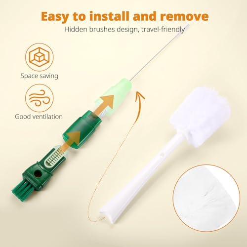 OUTXE 5 Pack Bottle Brush Cleaning Set, 5-in-1 Cup Cleaner Brush