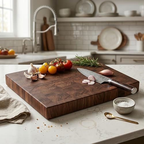 End Grain Walnut Chopping Block, 22x13 inch, Made in USA