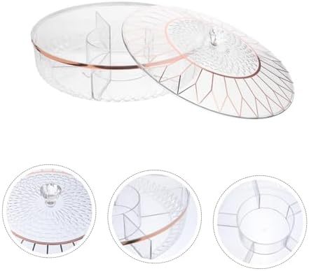 SECFOU Divided Snack Tray with Lid, Plastic Single Layer Organizer Box