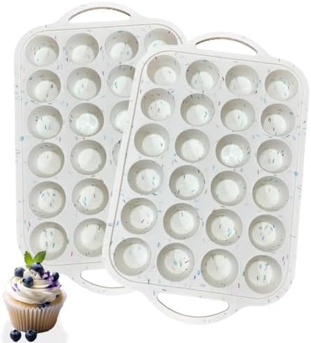 Silicone Mini Muffin Pan for Baking,Mini Muffin Pan With Metal