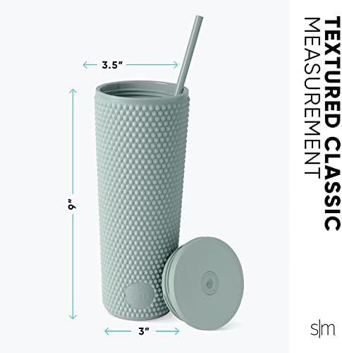 Simple Modern Textured Plastic Tumbler, Straw Lid | 24oz | Beige