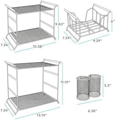 HULISEN 3-Tier Buffet Caddy, 7-Piece Paper Plate & Utensil Holder for