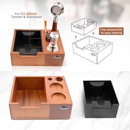 IKAPE 51/53/54/58mm Espresso Knock Box, Sandywood Coffee Station