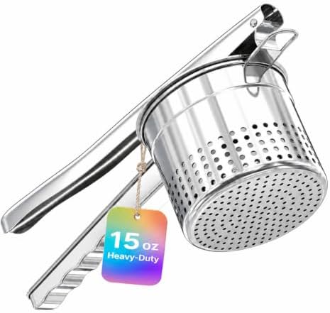 Livilord 15oz Potato Ricer, Stainless Steel, Large 3mm Press Holes