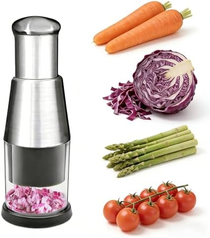 Manual Food Chopper, Stainless Steel Garlic Mincer