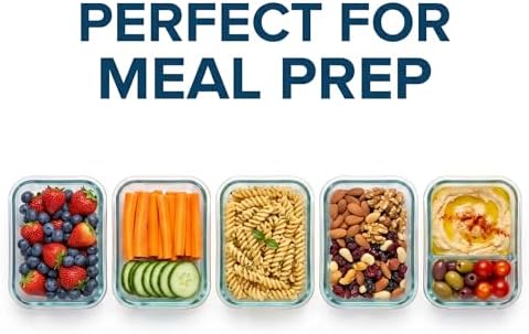 5-Packs 36 Oz Glass Meal Prep Containers with Lids