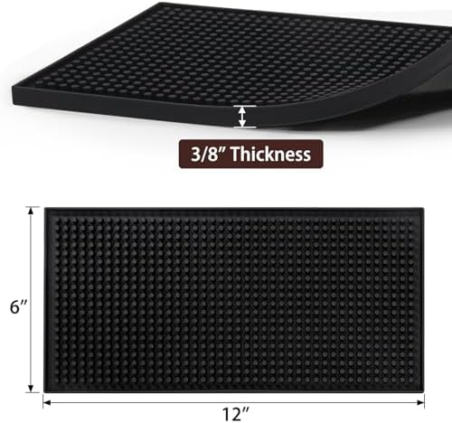 BARsics 12"x6" PVC Bar Service Mat, Non-Slip Petite Cocktail and