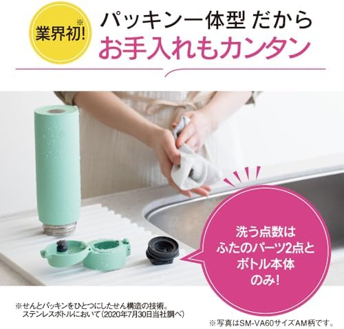 Zojirushi SM-VS95-BA Water Bottle, One-Touch Stainless Steel Mug