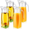 Didaey 4 Pcs 54 oz Plastic Pitcher with Lid Spout, Clear Jug, Diamond
