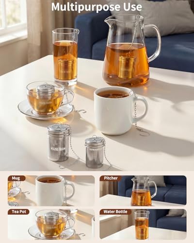 HOUSE AGAIN Large Tea Infuser with Scoop, 304 Stainless Steel Tea