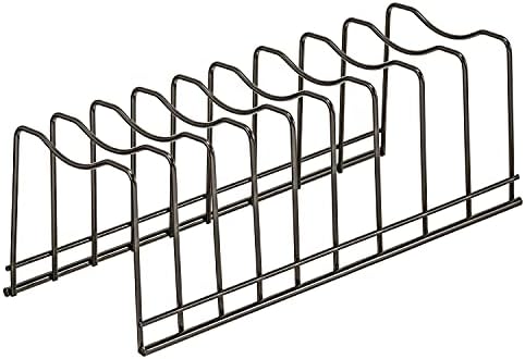 Pot Lid Holder Organizer, Kitchen Countertop Storage Rack Cutting Boards, Bakeware, Pots & Pans, Serving Trays, Reusable Containers in Cabinet Pantry, Stainless Steel