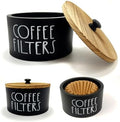 Wooden Coffee Filter Holder With Lid-Rustic Storage Container and